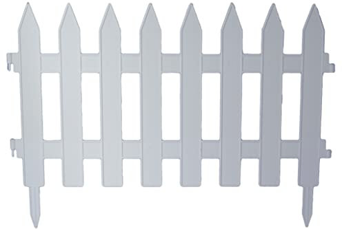 Fence Garden Fencing Lawn Edging Home Tree Fence Barrier 6 Colours Picket 3.2m White Brown Terracotta Green Grey Platinum (Platinum)