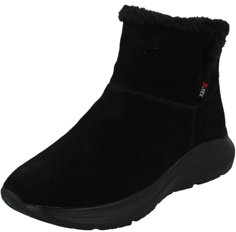 Rieker Ladies Fleece Lined Ankle Boots 42170-00 - Black Suede Leather - UK Size 4 - EU Size 37 - US Size 6