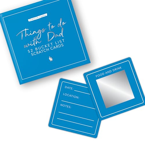 Gift Republic Things to Do With Dad Scratch Cards - 52 Interactive Bucket List Scratch Cards - Fun Gift for Father's on Any Occasion - Personalised Gift Cards