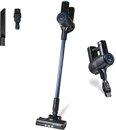 Tower T513012AT VL100 Optimum Cordless 3-in-1 Pole Vacuum Cleaner with HEPA 12 Filter, 1L Dust Tank, 11Kpa, 29.6V, Dark Blue & Black