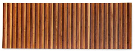 CosìCasa Bambusmatte – Vielseitiger Bambusteppich aus Bamboo als Badezimmer Matte, Badematte Holz oder Bad Läufer – die stilvolle Badematte Bambus als Bambus Deko (Braun - 50X200)