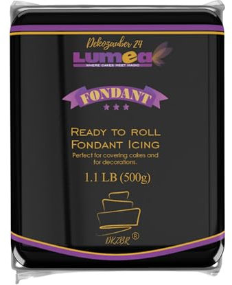 Dekozauber24 Premium Fondant schwarz, 500g, glutenfrei, für Torten, Kuchen und Figuren, schwarzes Rollfondant zum Ausrollen für essbare Tortendeko, weich und biegsam, essbar