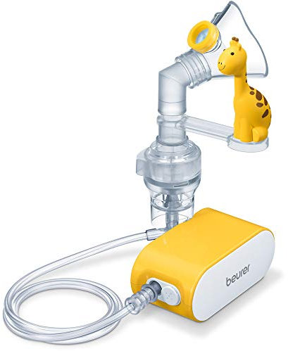 Beurer IH58UK Kids Compact Nebuliser | for colds, Asthma, and Respiratory Problems | Quiet Inhaler Using Compressed air Technology | Electric Inhaler with Playful Giraffe to Help Relax Children
