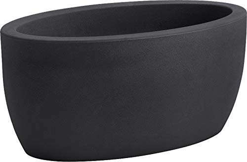Nicoli TECNOKIT VASO OVALE ELEGANTE ATHENA CM 50 IN RESINA, PER INTERNO ED ESTERNO (ANTRACITE)