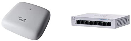 Cisco Business 140AC 802.11ac 2x2 Wave 2 Access Point 1 GbE-Port & Cisco Business CBS110-8T-D Unmanaged Switch | 8 GE-Ports | Desktop | EXT. Netzteil | Begrenzter Lebenszeitschutz (CBS110-8T-D)