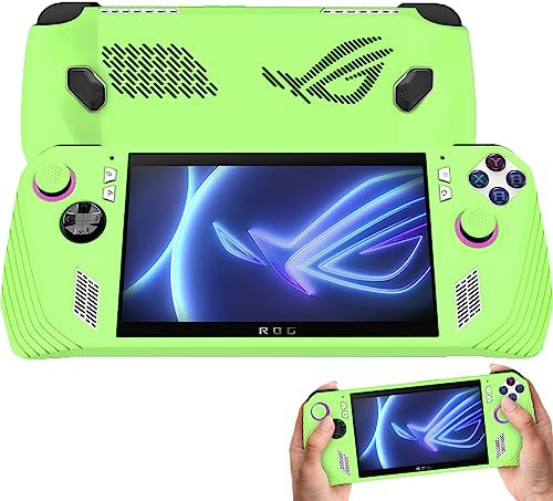 Miimall Silikonschutzhülle Kompatibel mit ASUS ROG Ally Hülle, Farbige Leicht Silikonhülle ROG Ally Case Kratzfest Stoßfest Anti-Drop Ultradünn Schutzhülle für ASUS ROG Ally 2023-Hellgrün