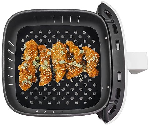 NERTHUS FIH 1236 2 Unidades, Bandeja Base Cuadrada Perforada Reutilizable de Silicona para Freidora de Aire, Air Fryer, Molde Silicona