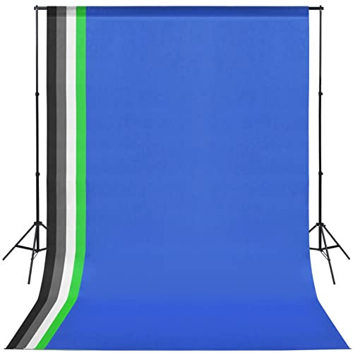 Homgoday Fotostudio-Set mit 5 Hintergründen, Aluminiumstative, Tragetasche - Schwarz Model190205