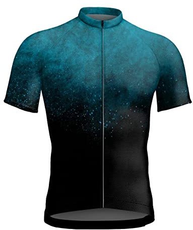 PODOLIXIA Striped Fahrradtrikot Herren Kurzarm, Atmungsaktive Rennrad Trikot Herren, Schnell Trocknend Material, Fahrradbekleidung für Männer, aus 100% Polyester