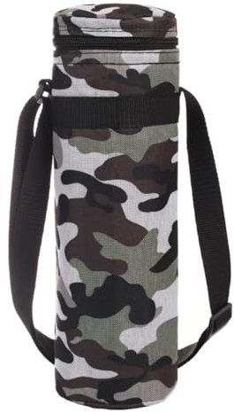 Trinkflaschenhalter,Trinkflasche Tasche Hülle,Wasserflaschenhülle Flaschenhalter Mit Verstellbarem Schultergurt,Schutzhülle für Thermobecher,für Camping Wandern Spazieren Reisen,Schwarzgrau