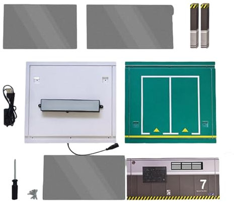 MagiDeal Diorama à Assembler, éclairage LED, Station de stationnement de Voiture, Mini Garage pour Maison, Table, Bureau, Affichage, décoration de Voiture,