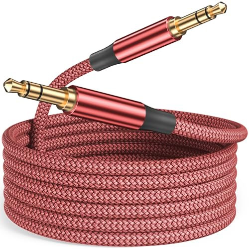 Siwket 3.5mm Aux Kabel 10m, lange Audio Kabel Nylon Klinke auf Klinkenkabel Stereo Audiokabel für Smartphones, iPhone/iPod,Tablet, Auto, Handy, PC, MP3/MP4 Player, Auto, Lautsprecher, Kopfhörer,usw.