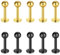 Briana Williams 10er Edelstahl Lippenpiercing Gold Schwarz 6mm Stecker mit Kugel Ohr Tragus Labret Helix Piercing Schmuck