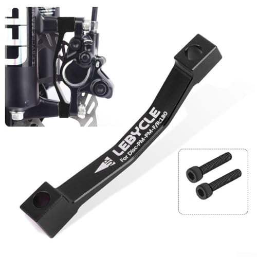 Bike Disc Brake Adapter, Converts 160mm Post Fork Mount to 180/203 mm for Rotor, Suitable for Front and Rear Wheels(Black 180mm)