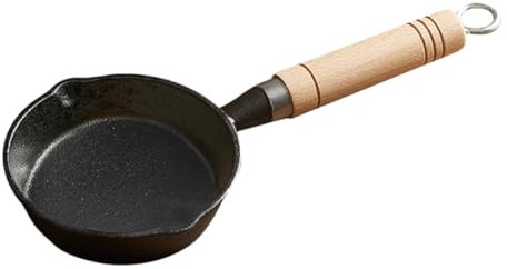 Mipcase Pentola in Ghisa - Piccola Padella in Ghisa Con Beccuccio - Perfetta Per Cuocere Le Uova in Camicia E Friggere