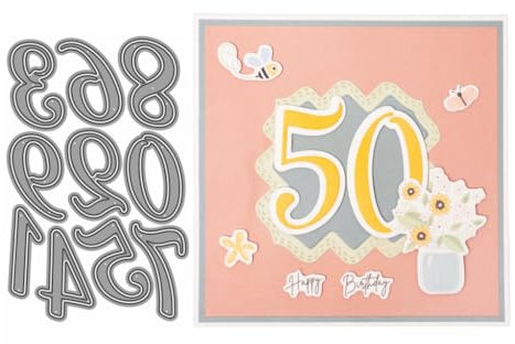 Sredwtk 0-9 Zahlen Groß Stanzschablonen Geburtstag Metall Prägeschablonen Stanzformen Schneiden für DIY Karte Sammelalbum Scrapbooking Fotoalbum Deko Cutting Dies