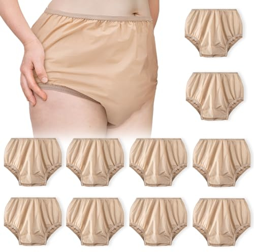 Vinsatin 10 Pcs Plastic Underwear for Adults Waterproof S Beige