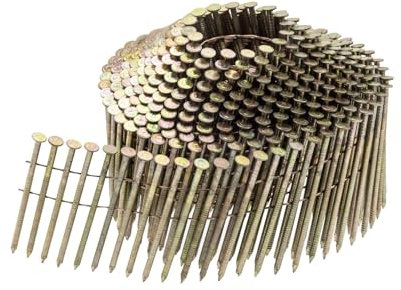 UnitSteel 15° Coilnägel - 2,1x45mm, 3.500 stück, Kleine Verpackung, Ringnägel für Druckluft-Nagler, Beringt/verzinkt, für fast alle Marken von Tackern