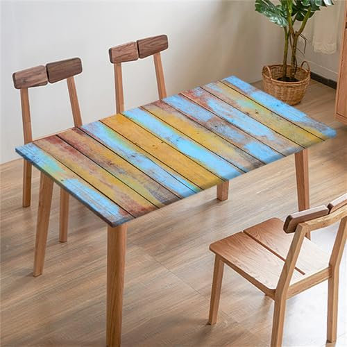 FANSU Tischdecke Rechteckige Quadrat, Tischdecken, Spandex Elastische Tischtuch Draussen Retro-Klassiker, Tischdecke für Terrasse,Garten, Küche Esszimmer Outdoor (Hellblau,80x80cm)