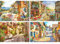 DCIDBEI 30x40CM 4 Stück Diamond Painting Landschaft Stadt für Erwachsene, DIY 5d Diamant Painting Meer, Kreuzstich Diamant Runde, Wanddekoration Eingang Wohnzimmer Schlafzimmer