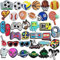 Kasoud 35PCS Soccer & Astronaut Sports Croc Pins, Kids' Sandal & Slipper Charms, Video Game & Party Favor Accessories