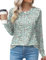 Rapbin Women's Fashion 2024 Summer Tops Dressy Casual Crewneck Long Sleeve Blouses Cute Tunic T-Shirts,Floral,XXL