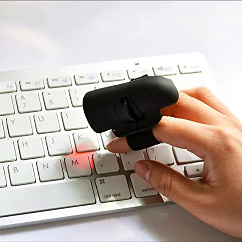 HGSTM Wireless Finger Ring Mouse, 2.4GHz Lazy Finger Rings Optical Mouse, 1600DPI Resolution Wearable Mouse, With Usb Receiver, for Computer, Laptop, Tablet,Black