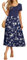 GRECERELLE Maxi Dresses for Women UK Summer Dress Short Sleeve Crew Neck Swing Dresses with Pockets for Weddings, Holidays (Blue Small Flower, L)