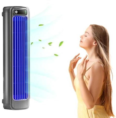Cooling Ace - Aire acondicionado portátil - Ventilador de torre de enfriamiento Shirem con 3 velocidades silenciosas (gris) para refrescar el aire frío
