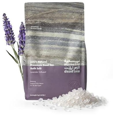 Numeira Totes Meer Badesalz, Grobes Totes Meersalz mit Lavendelduft 1 kg