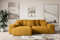 ALTDECOR Ecksofa mit Schlaffunktion und Bettkasten Corner Sofa Eckcouch Couch L-Form universal, Links/rechts angeordnet Schlafcouch Ausziehbar Wohnlandschaft Eskar-L -256x165x84cm Senfgelb