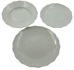 The Royal Family Service de vaisselle « Classic White » pour 6 places de table (18 pièces) en porcelaine brillante et résistante