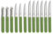 Pradel Essentiel - Set12 couteaux de cuisine : steak, office et éplucheur - Energy - Acier inoxydable 13/0, Finition Brillante - Vert