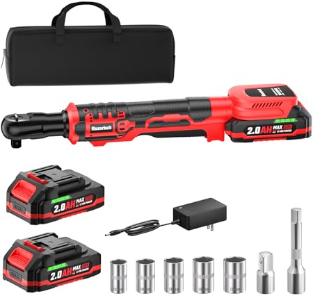 3/8 Cordless Electric Ratchet Wrench Set, 88 Ft-lbs(120N.m), 500 RPM, 20V