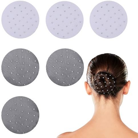 6 Stück Haarnetz Reiten Turnier Dutt Netz Set, Bun Elastisches Hair Net Haarnetz Perlen Glitzer Schönes Knotennetz Bun Frisurenhilfe für Balletttanz Dance, Nurse und Haarfixierung