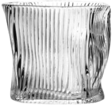 Zoha Diamond Stripe Gläser 200 ml im 6er Set – Design Teegläser & Kaffeebecher Glas – Wellengläser für Whisky & Saft – Bargläser – Spülmaschinengeeignete Gläser geriffelt