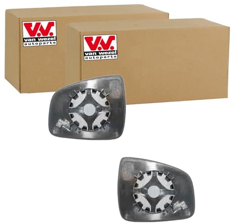 BandelOne enthält 2x Van Wezel Spiegelglas Beheizbar passend für Duster Logan Sandero Renaul