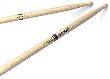 ProMark PW5BW Drum Sticks - 5B Drumsticks - Drum Sticks Set - Japanese Shira Kashi - White Oak Wood Tip Drumsticks - Consistent Weight and Pitch - 1 Pair
