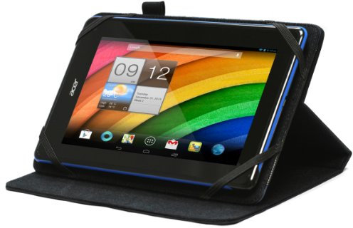 Navitech Housse étui Rotatif avec Support intégral, idéal pour Gigaset QV830 Tablette Tactile 8 Pouces (Noir)