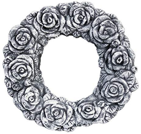 Stein Blumenkranz Türkranz Tür Deko, massiver Steinguss, frostfest bis -30°C