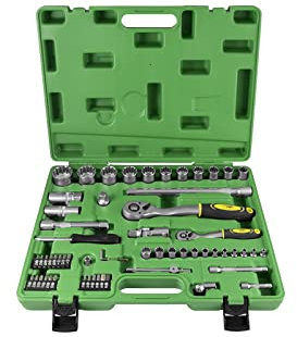 JBM 52722 - Pack de 61 piezas con vasos spline en estuche (1/2, 1/4)