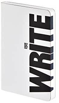 Nuuna Notizbuch A6 | Graphic S - Write - Wrong | Dotted Journal | 2,5mm Punktraster | 176 nummerierte Seiten | 120g Premium-Papier | Leder weiß | nachhaltig produziert in Deutschland