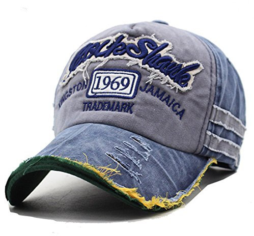 Kuyou Distressed Basecap Snapback Outdoor Baseball Kappe Mütze (Navy)