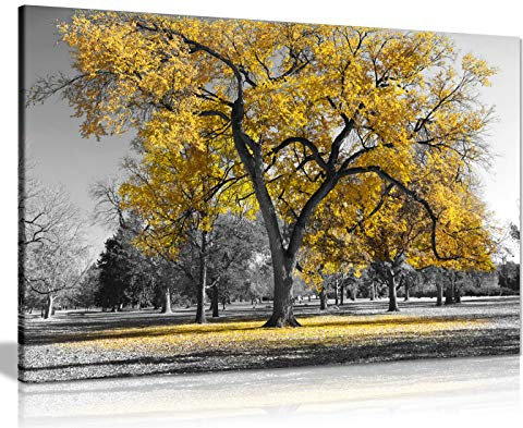 Panther Print, Large Canvas Wall Art, Beautiful Living Room and Bedroom Framed Art, Quality Picture Prints for Walls, Nature Design, Large Tree Yellow Leaves, Print for Special Occasions (30x20 Inch)