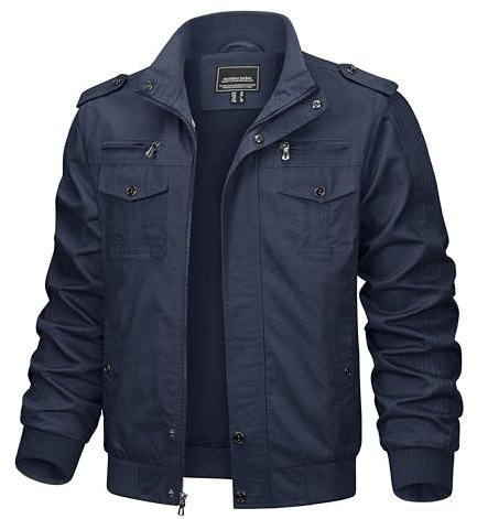 KEFITEVD Männer Übergangsjacke Herrenjacke US Feldjacke Blouson Herren Bundeswehr Jacke Arbeitsjacke Männer Jacke Übergang Sommerjacke Outdoor Jacke Freizeitjacke Navy Blau 2XL