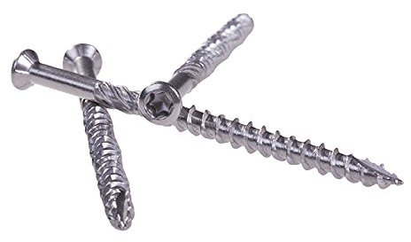 My Plast Terrassenschrauben – rostfreie V4A Edelstahl-Schrauben für den Terrassenbau, Holz-Dielen Schrauben mit Cut-Spitze, 5 x 70 mm, 100 Stück