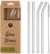 5pc Reusable Clear Glass Straw & Cleaning Brush Set for Hot or Cold Drinks Eco Friendly
