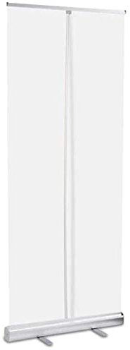 DORALO Spuckschutz Schutzwand Schutzscheibe Hustenschutz, Transparantes Roll Banner Trennwand Stellwand Niesschutz, PVC,Plastic Steel,100×200cm