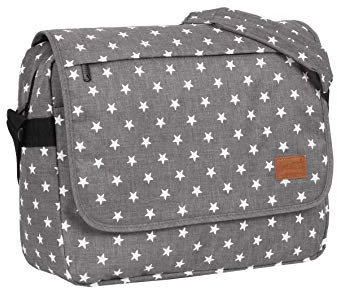 New Rebels ® Star26 - Medium A5 Umhängetasche Mit Überschlag - Mit Stars - Anthrazit