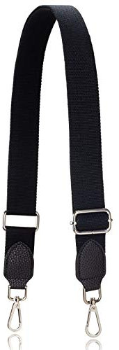 Allzedream Gurt für Handtasche Verstellbar Taschengurte Breiter Umhängetasche Ersatzgurt,Schwarz,Silber Hardware
